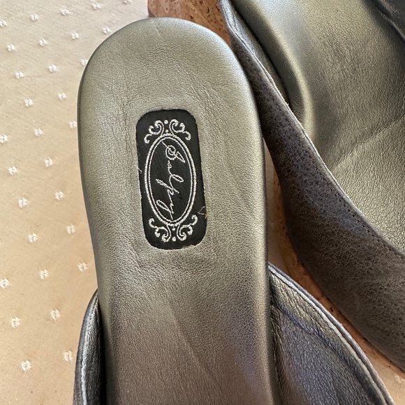 Salpy Elephant Grey Handmade Boho Leather Mules  /Brand New-Size 10 - Picture 6 of 6